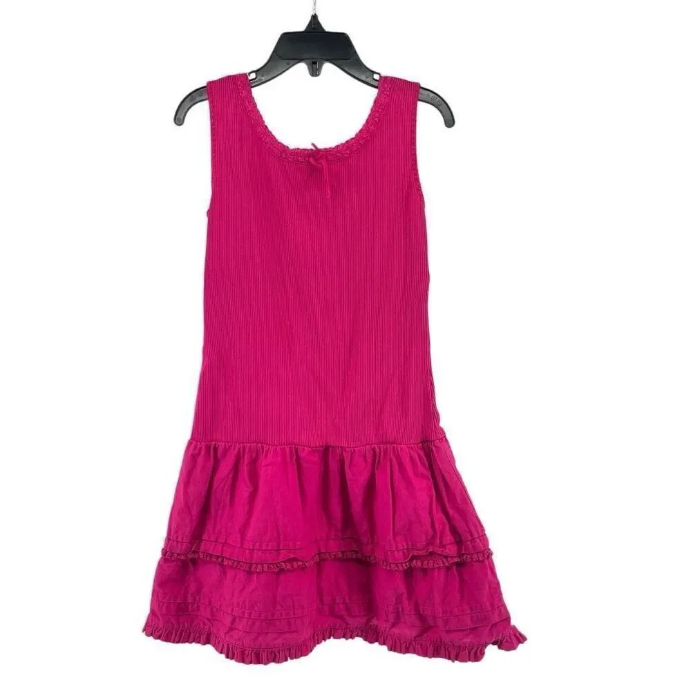 Ralph Lauren Girl’s Pink Sleeveless 100% Cotton Tiered Dress Size 4/5